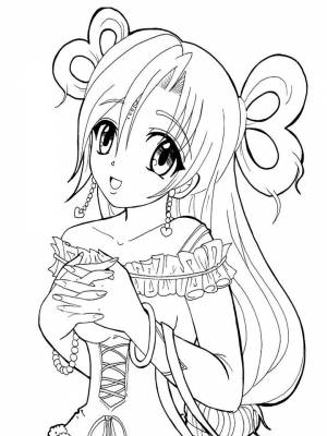 Картинка Девушек Аниме раскраска для девочек