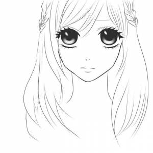 Раскраски Аниме, Раскраска Девочка аниме аниме