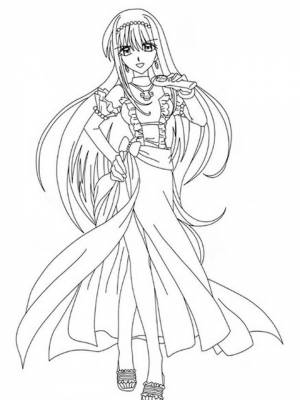 Раскраски Девушек Аниме   в формате