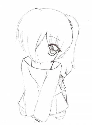 Раскраски аниме, Раскраска Девушка аниме