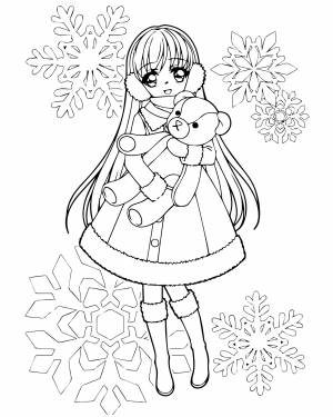 Аниме девочка с игрушкой