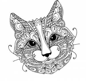 Раскраска антистресс милая кошка