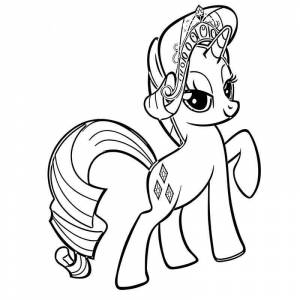 Раскраска Май литл пони Радуга Дэш с короной