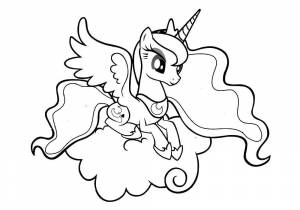 Раскраски Луна, Раскраска Принцесса луна пони мой маленький пони