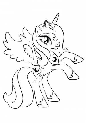 Раскраски Раскраска Принцесса луна пони Пони