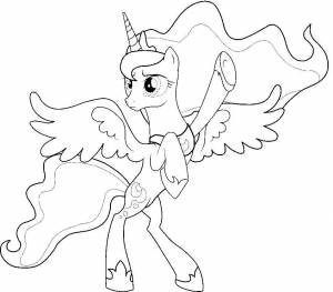Раскраски Раскраска Принцесса луна пони
