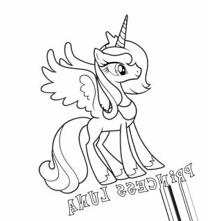 Раскраски Раскраска Принцесса луна пони мой маленький пони
