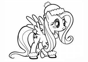 Раскраска пони Флаттершай из Май Литл Пони