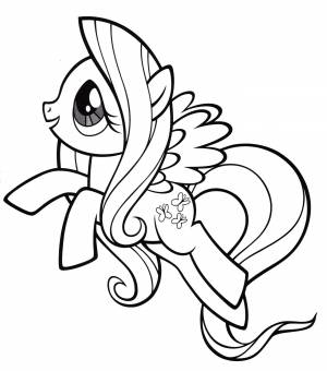 Раскраска Добрая пони Флаттершай