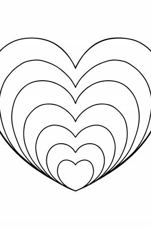Простая раскраска Сердце в стиле Дзен ♥ Онлайн и Распечатать!