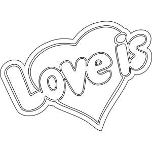 Раскраска Сердце Love is