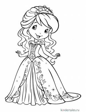 Апельсинка в платье принцессы» раскраска для детей