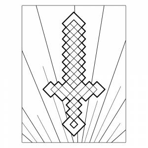 Раскраска Меч Майнкрафт