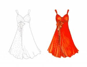 Раскраска Платья