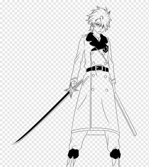 Mangaka Line art Sword Мультяшный эскиз, Меч, белый, монохромный, мода Иллюстрация png
