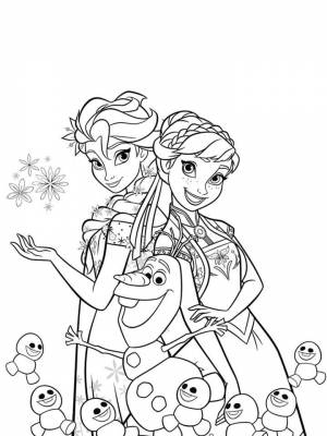 Раскраски Эльза и Анна   в формате