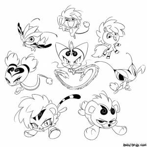 Раскраска Новые квами