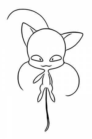 Раскраска Леди Баг и Супер Кот Квами Плагг