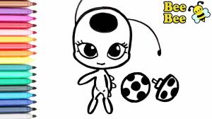 Раскраска для детей КВАМИ и ТАЛИСМАН ЛЕДИ БАГ