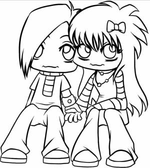 Раскраски Раскраска антистресс День святого валентина, Раскраска любовь аниме День святого валентина