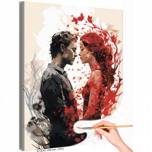 AAAA-NK564 Любовь девушки и мужчины Романтика Пара Страсть Поцелуй Влюбленные Люди Раскраска картина по номерам на холсте недорого