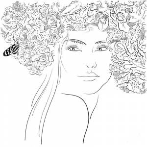 Раскраска лицо девушки осень