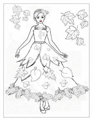 Раскраски Девушка-осень