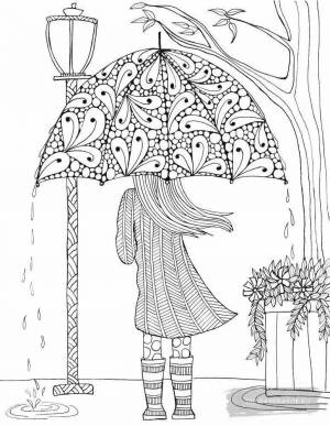 Раскраски Осень девушка