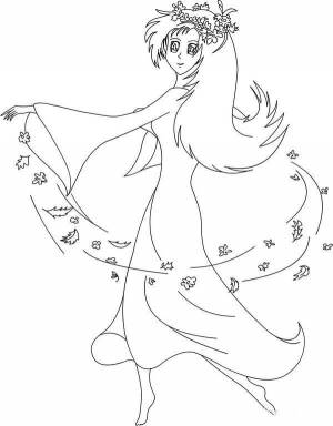 Раскраски Девушка-осень