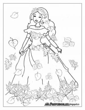 Раскраски Осень девушка