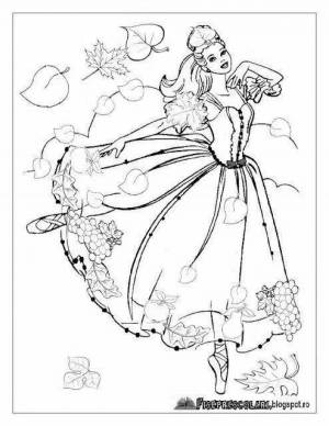 Раскраски Осень девушка