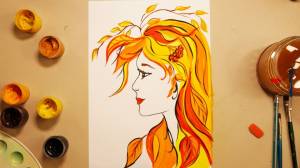 Как нарисовать ДЕВУШКУ ОСЕНЬ } АРТ РИСУНКИ