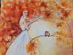 Рисунки на тему Девушка-осень для детей