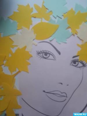 Коллективная аппликация «Портрет Осени» в подготовительной группе