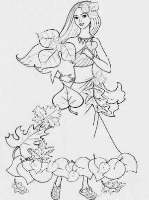 Раскраски Осень девушка
