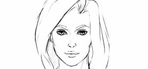 Раскраска Лицо Девушки