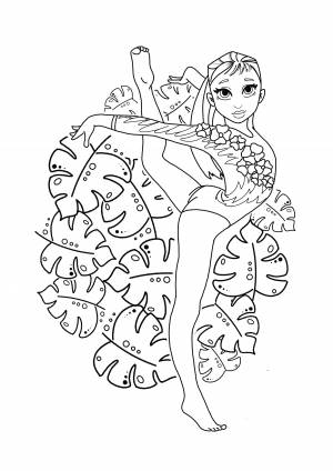 Иллюстрация Раскраска, гимнастика в стиле графика, детский