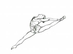 Раскраски Раскраска Спортивная гимнастка гимнастика