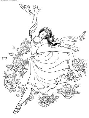 Гимнастка раскраска для детей