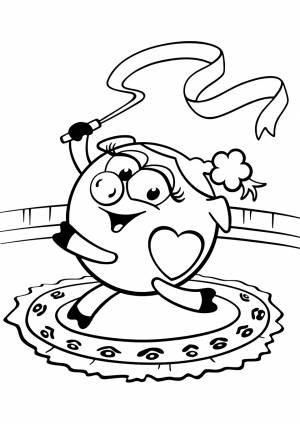 Раскраска Художественная гимнастика Нюши