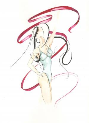 Иллюстрация Гимнастка в стиле реклама персонажи