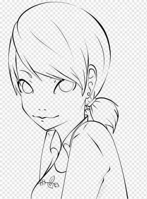 Штриховые рисунки Адриен Агресте Рисование Маринетт, божья коровка, белый, лицо, карандаш png