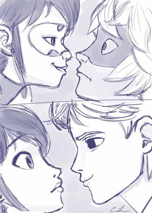 Срисовки Маринетт и супер кот