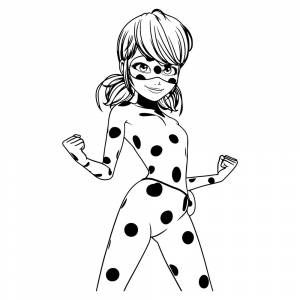 Раскраска Сильная Леди Баг