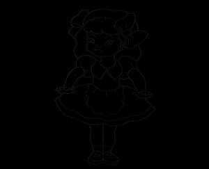 Раскраска Кукла с платьем