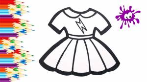 Как нарисовать ПЛАТЬЕ для куклы