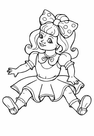 Раскраска Кукла Платье