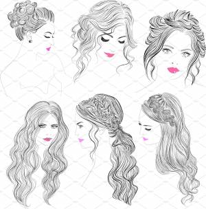 Романтическая прическа рисунок