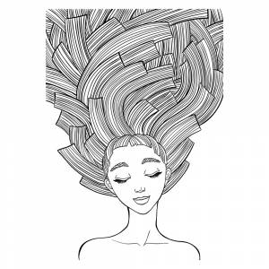 Раскраска Арт-терапия Прическа в полоску