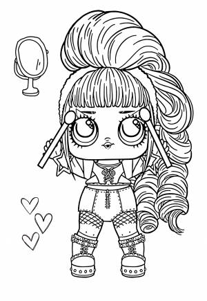 Раскраска ЛОЛ Прическа